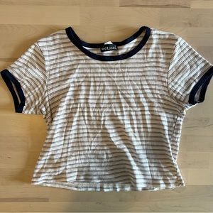 Wet seal vintage striped cotton baby tee crop top size small